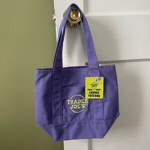 Trader Joe's Purple Canvas Tote Bag